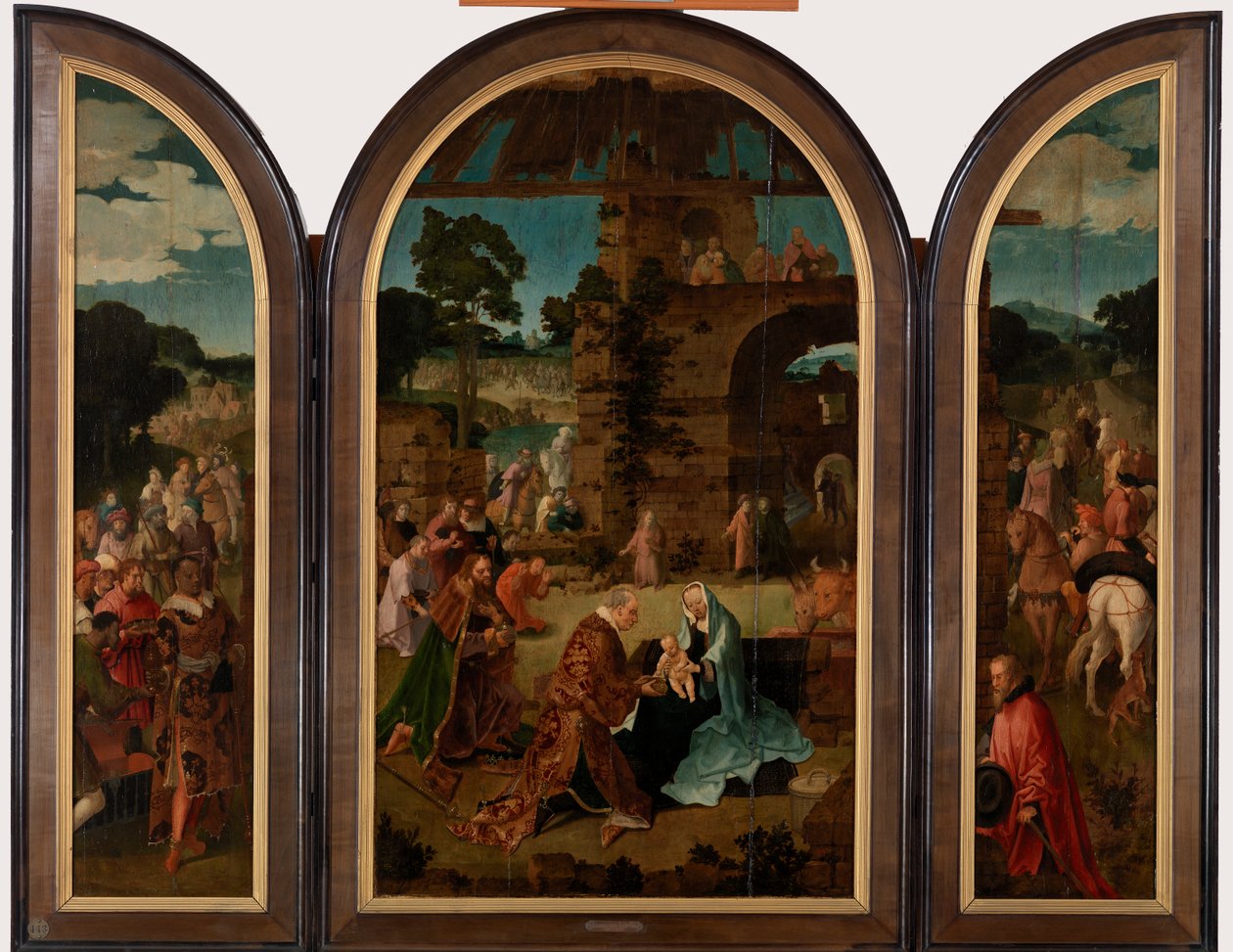 La adoración de los magos Tríptico, c.1510 de Lucas van Leyden