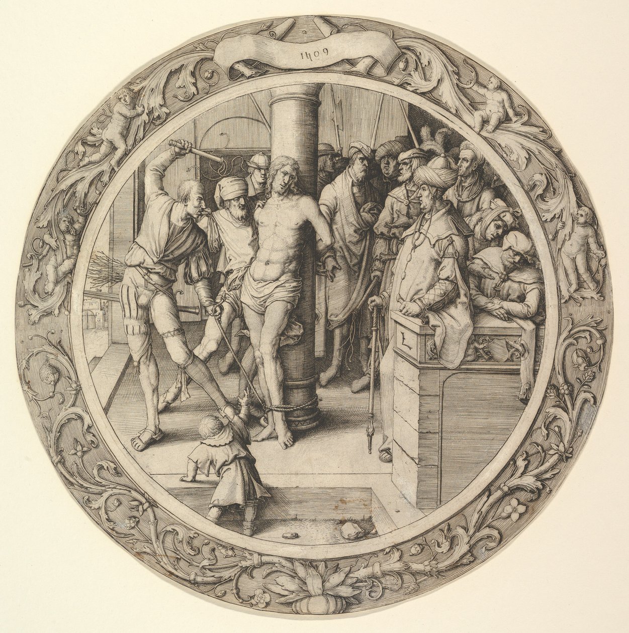 La Flagelación, de la Pasión Circular, 1509 de Lucas van Leyden
