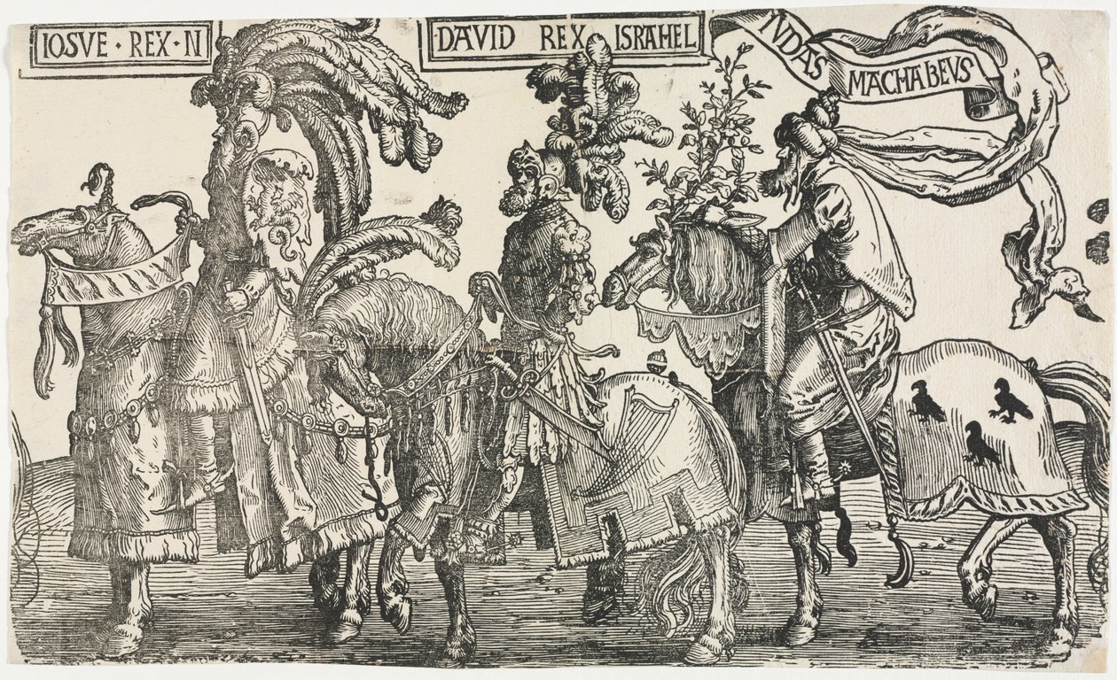 Los nueve héroes: Josué, David, Judas Macabeo de Lucas van Leyden