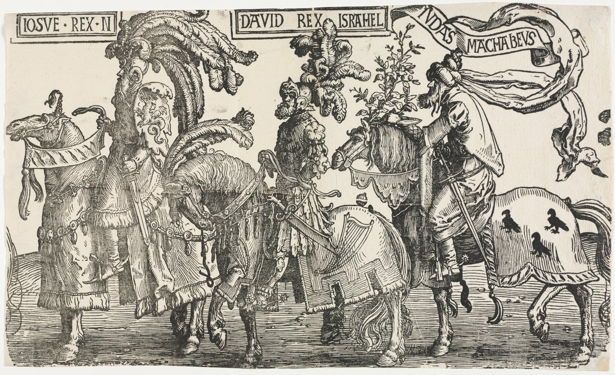 Los Nueve Héroes: Josué, David, Judas Macabeo, 1515-1517 de Lucas van Leyden