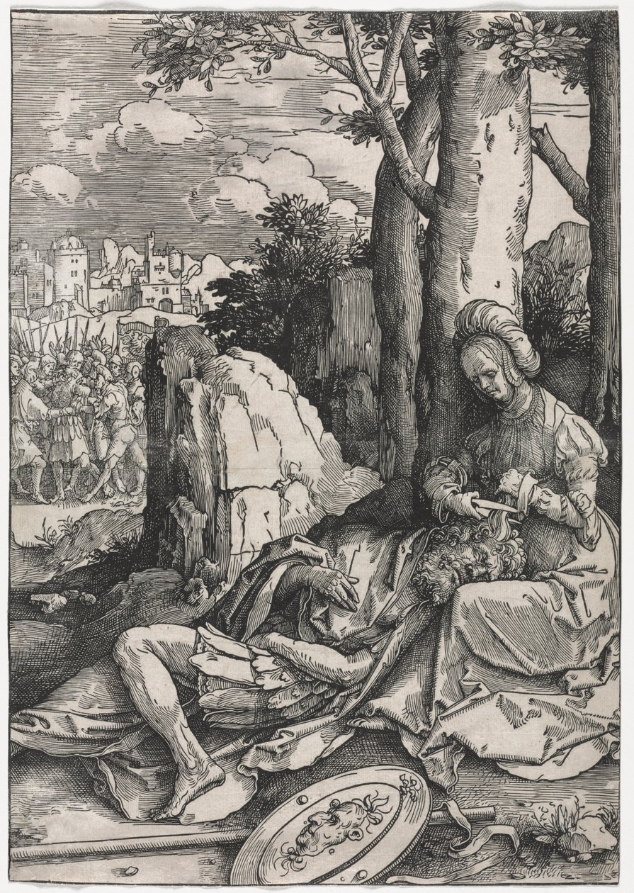 El poder de las mujeres: Sansón y Dalila, c.1512 (xilografía) de Lucas van Leyden