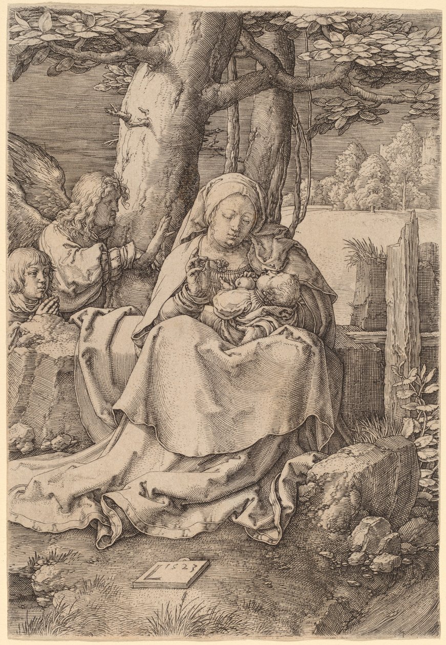 La Virgen y el Niño con dos ángeles de Lucas van Leyden