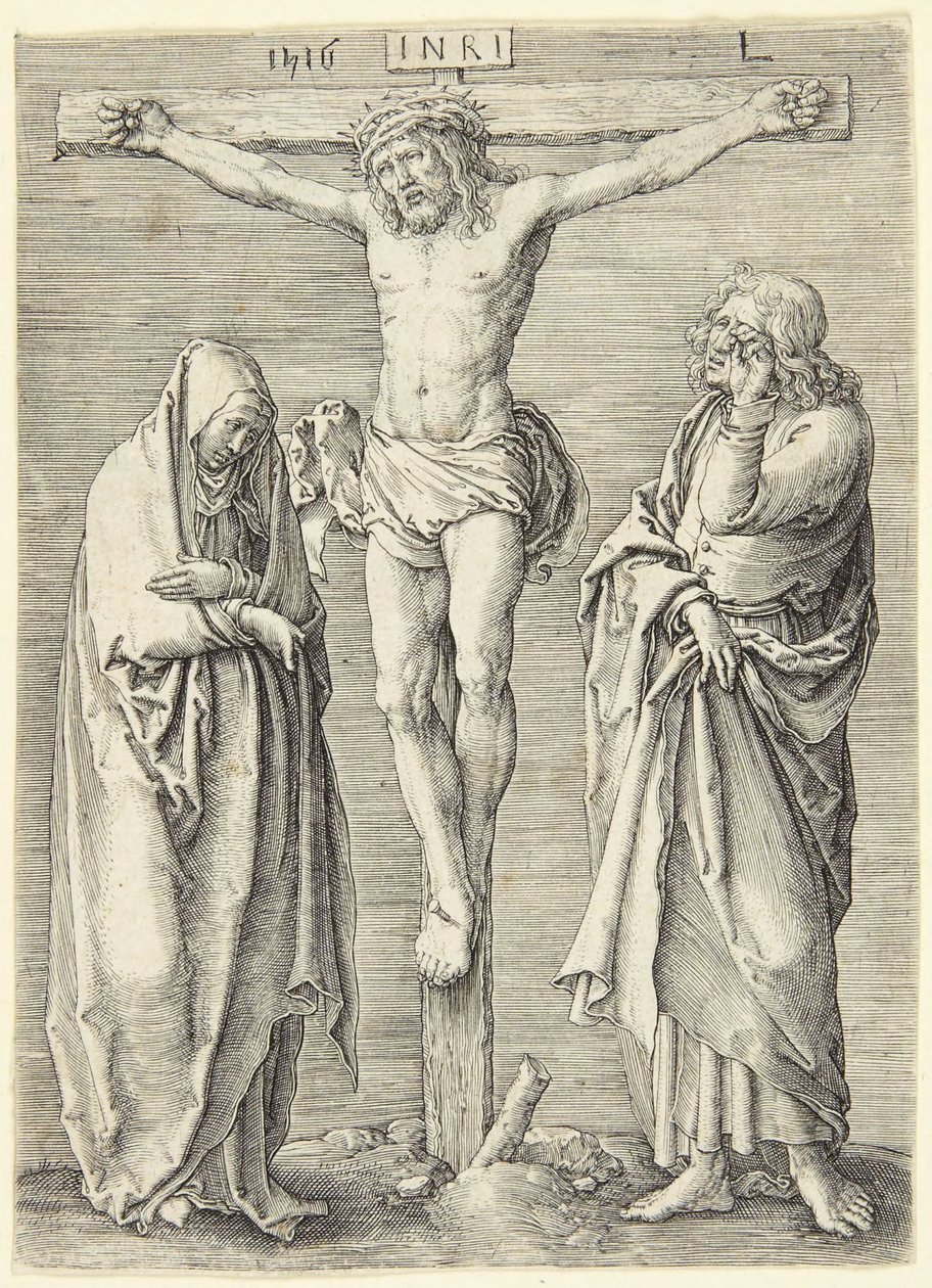 La Virgen y San Juan al pie de la cruz de Lucas van Leyden
