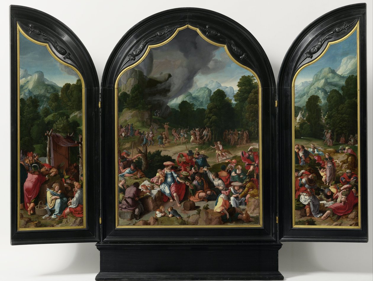 Adoración del becerro de oro, c.1530 de Lucas van Leyden