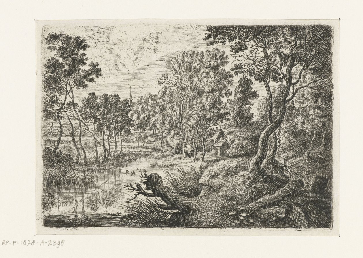 paisaje con un arroyo Seis paisajes (título de la serie) de Lucas van Uden