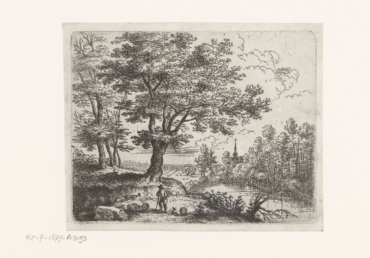 paisaje con un pastor Pequeños paisajes (título de serie) de Lucas van Uden
