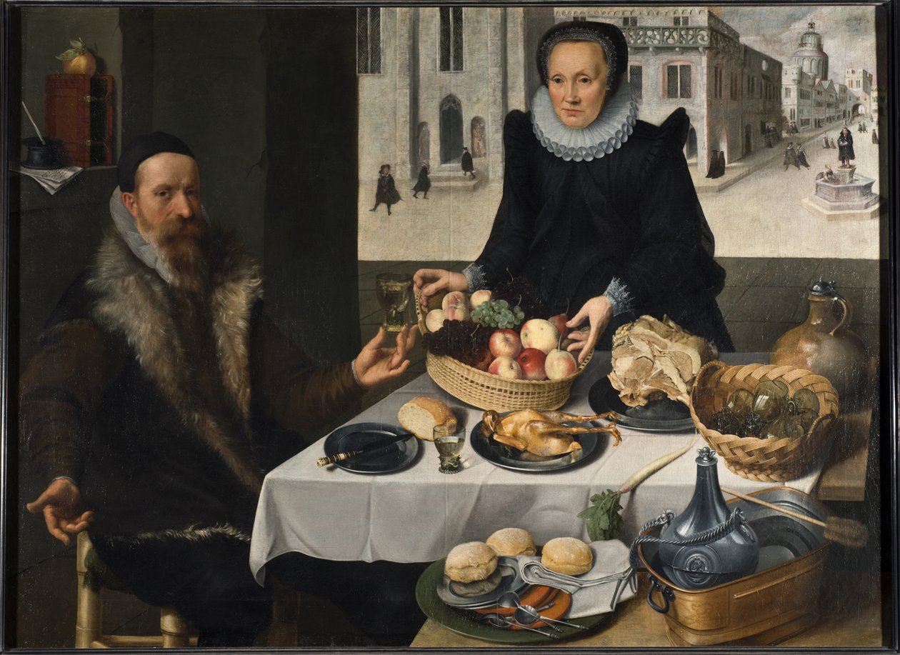 Doble retrato de una pareja de ancianos de Lucas van Valckenborch