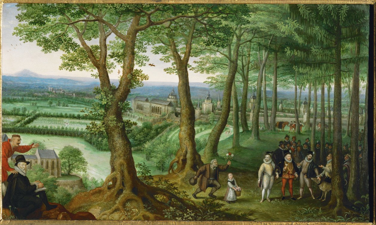 Paseo del emperador Rodolfo II por el (pintura sobre madera) de Lucas van Valckenborch
