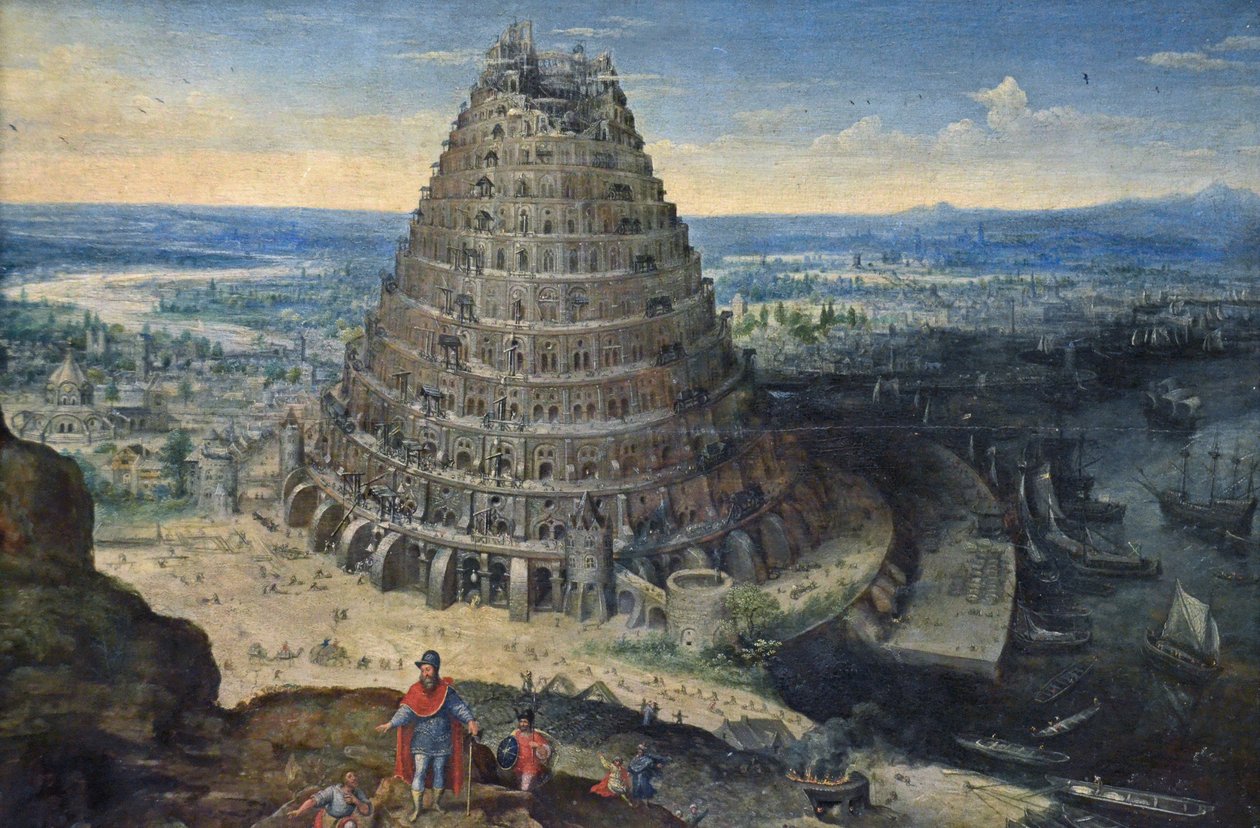 En francés:  La Tour de Babel La Torre de Babel de Lucas van Valckenborch