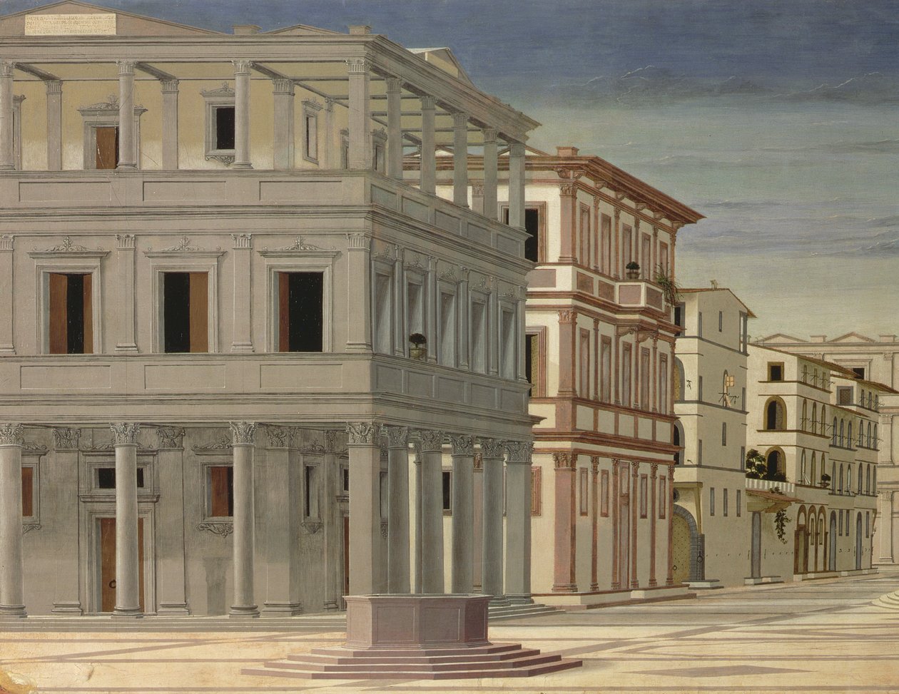 Vista de una ciudad ideal, o La Ciudad de Dios (detalle) de Luciano Laurana