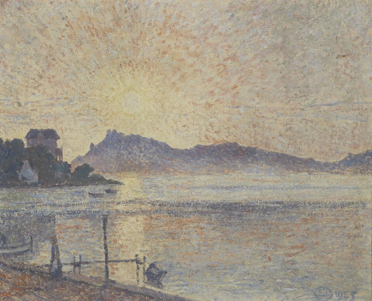 La Pointe de Cougoussa, atardecer, 1925 de Lucien Pissarro