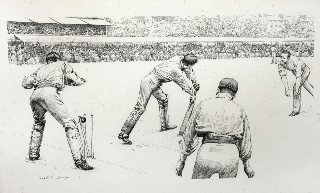 Un partido en Lords (tinta) de Lucien Davis