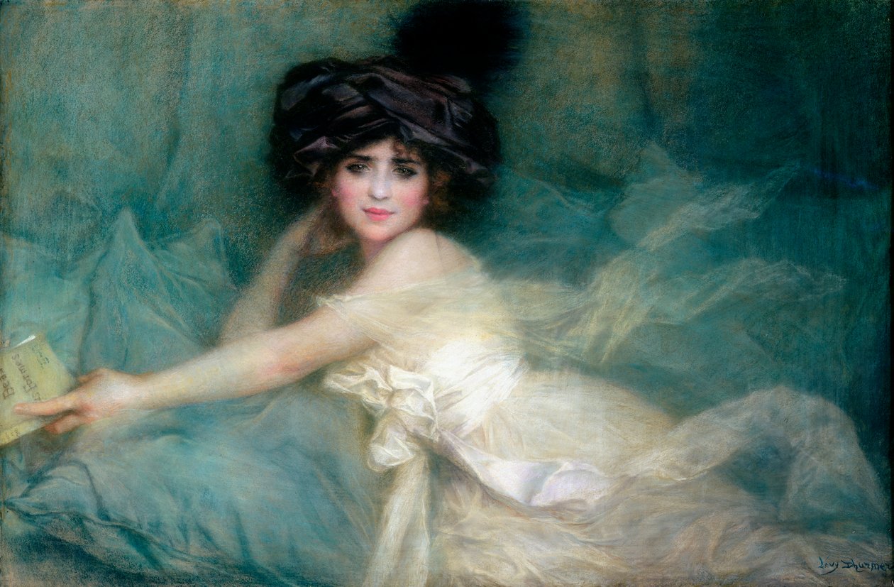 Retrato de Mademoiselle Carlier o, La dama del turbante de Lucien Levy Dhurmer