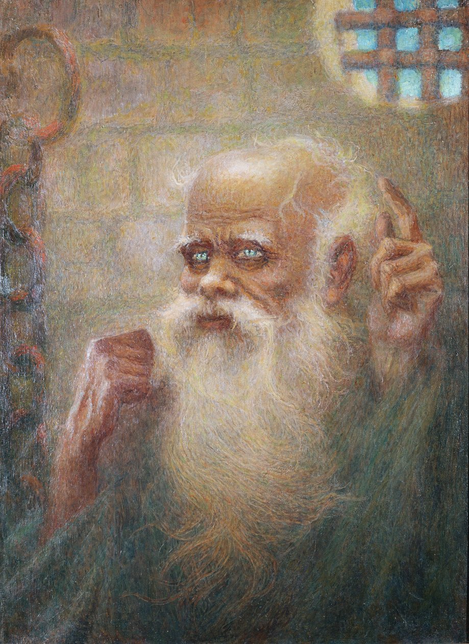 Sócrates (469-399 a.C.) en prisión (óleo sobre lienzo) de Lucien Levy Dhurmer