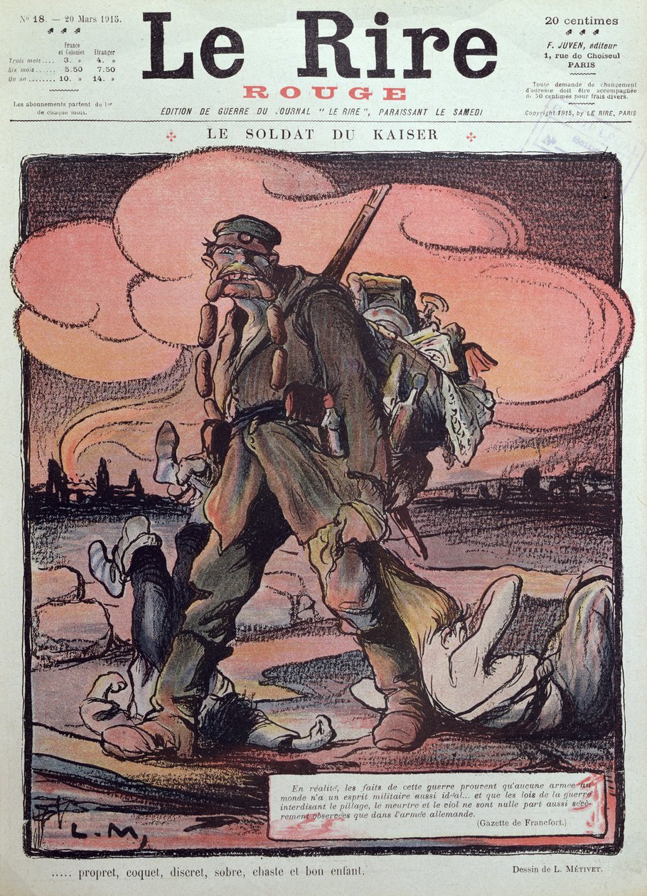 Caricatura de un soldado alemán, de la portada de 