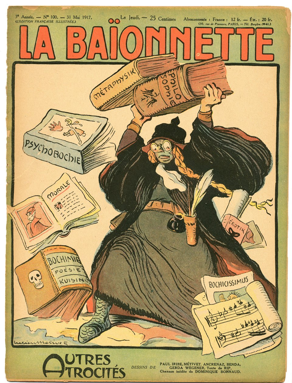 Portada de La Bayoneta, Satírico en Colores de Lucien Metivet