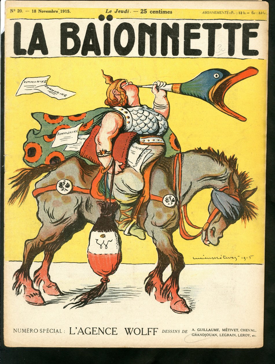 Portada de "La Baionnette", Satirique en Couleurs de Lucien Metivet