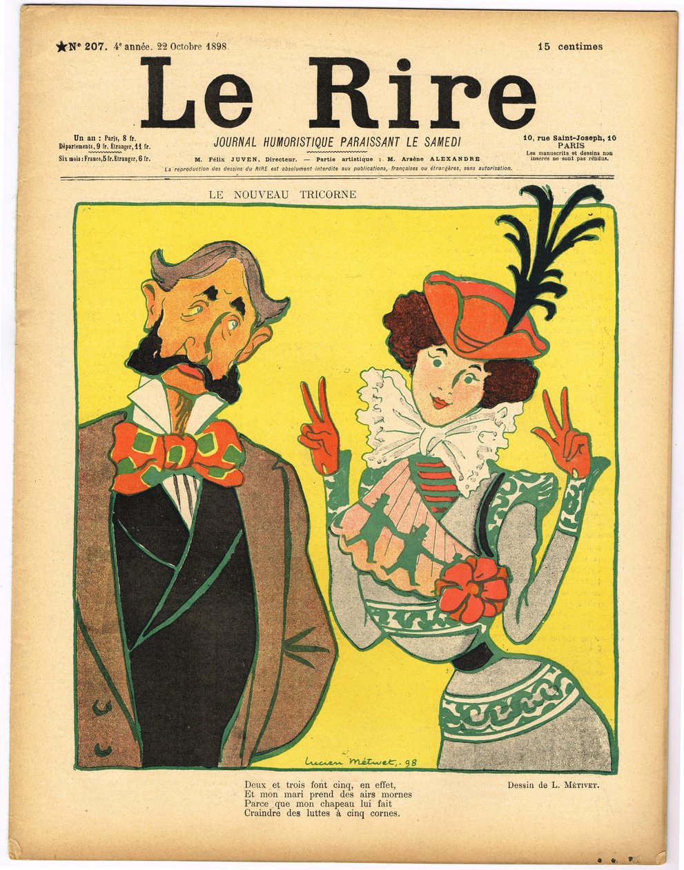 Portada de "Le Rire", Satírico en Colores de Lucien Metivet