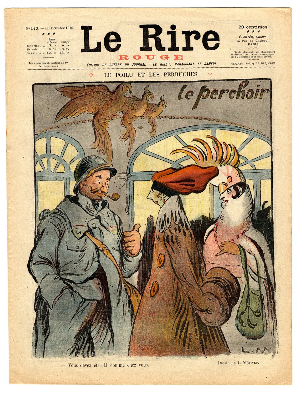 Portada de "Le Rire rouge", Satírico en Colores de Lucien Metivet