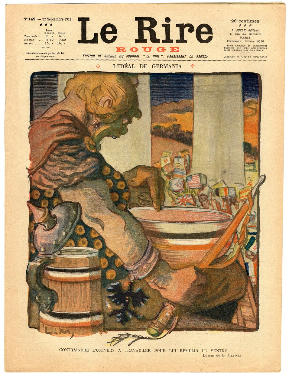 Portada de "La Risa Roja", Satírico en Colores de Lucien Metivet