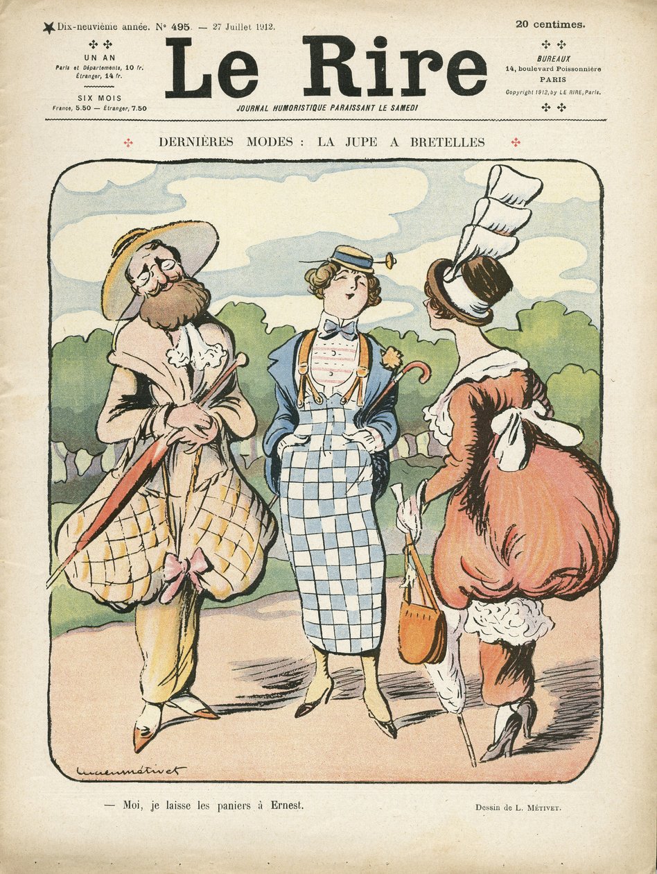 Ilustración en Le Rire, 27/07/12 - Última moda (grabado) de Lucien Metivet