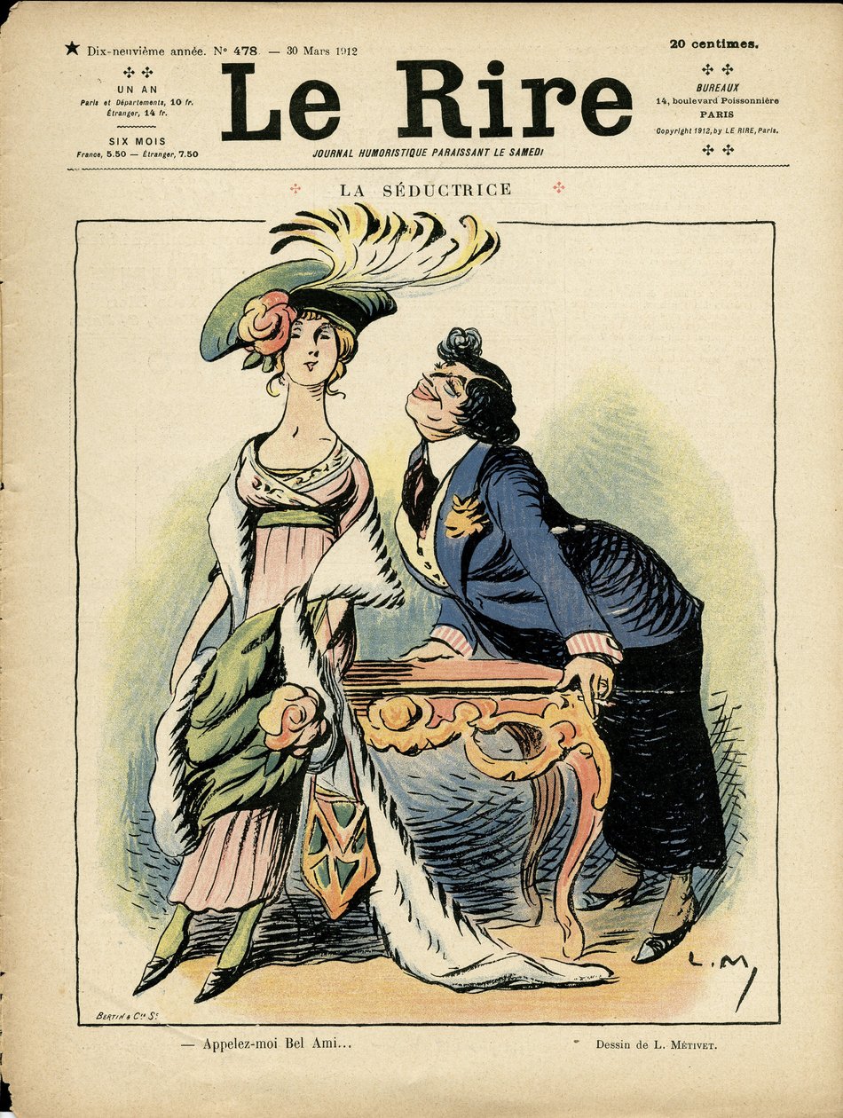 Ilustración en Le Rire, 30/03/12 - la seductora de Lucien Metivet