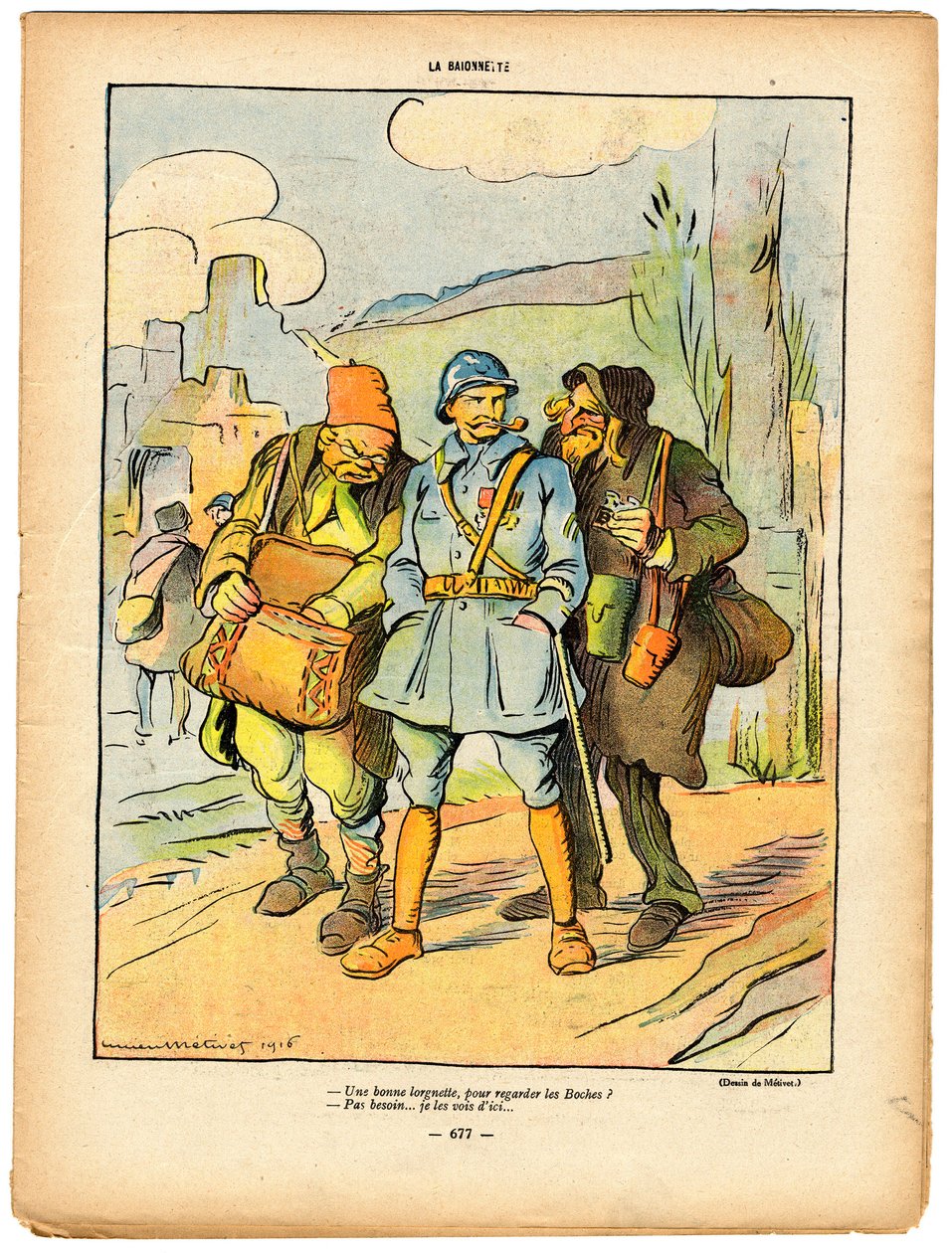 La Baionnette, Satírico en Colores de Lucien Metivet