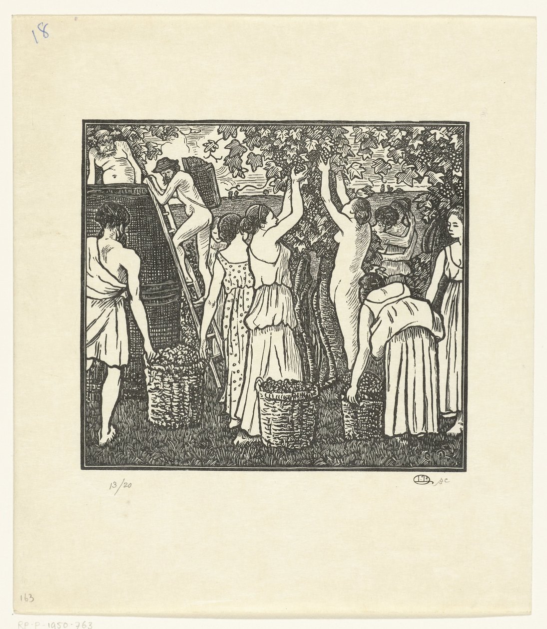 Desde Wijnoogst Daphnis y Cloe, La cosecha Daphnis y Cloe (título de la serie) de Lucien Pissarro