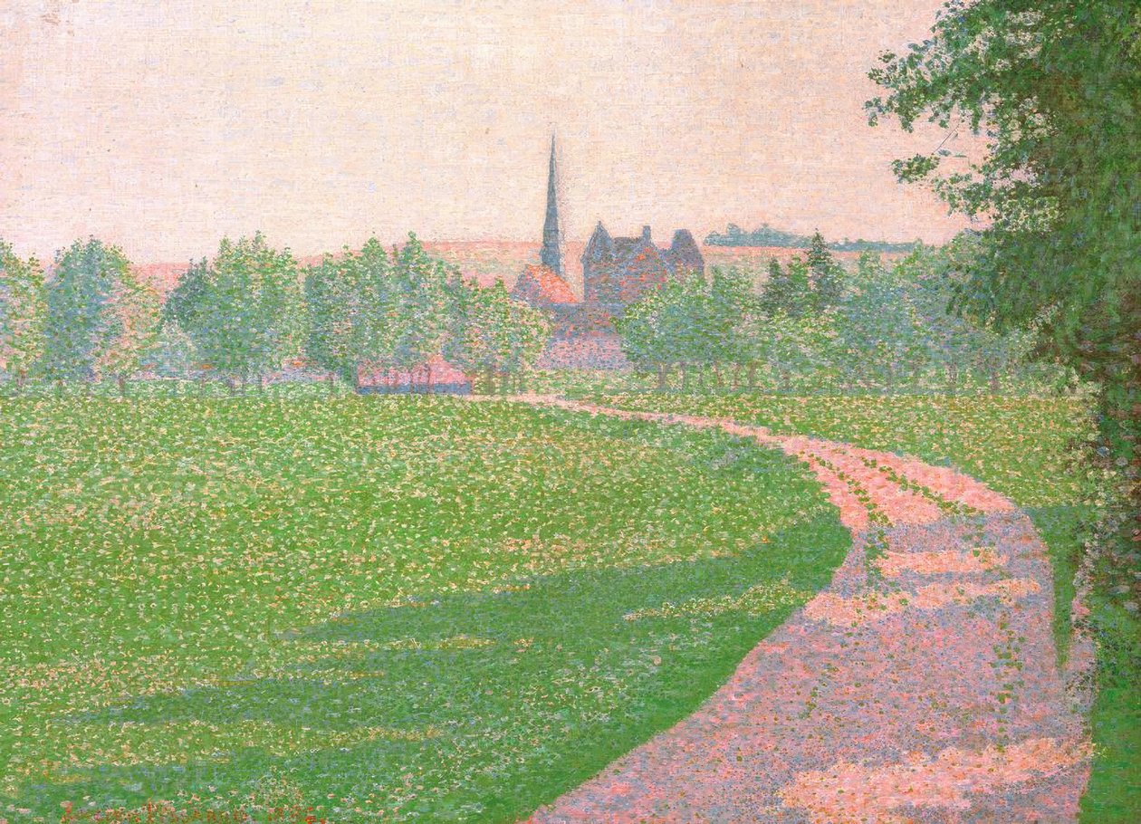 La Iglesia de Eragny de Lucien Pissarro