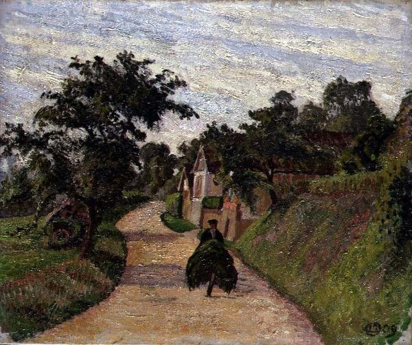 Eragny, el camino de Gisars a Bazincourt de Lucien Pissarro