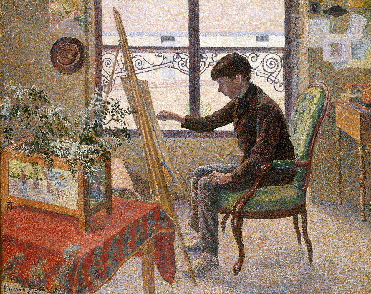 Interior del estudio (óleo sobre lienzo) de Lucien Pissarro