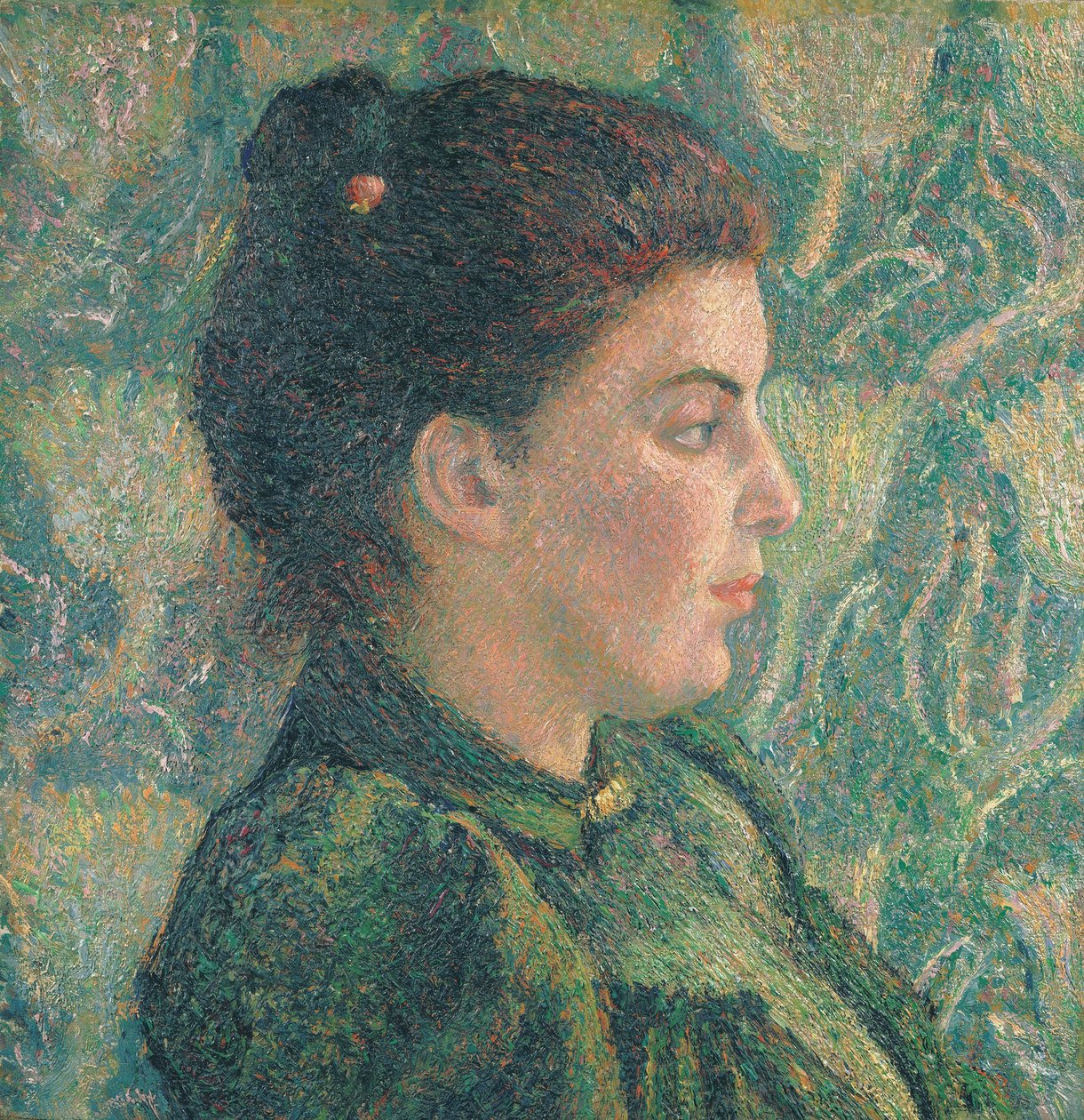 Retrato de Esther de perfil de Lucien Pissarro