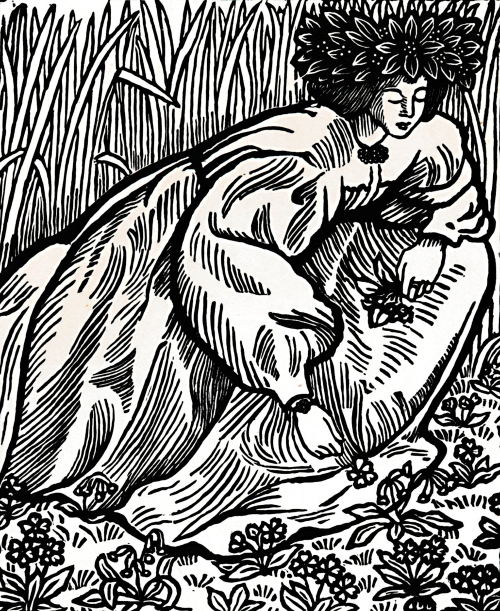 Los Poemas de Ronsard. Grabado original, 1902 de Lucien Pissarro