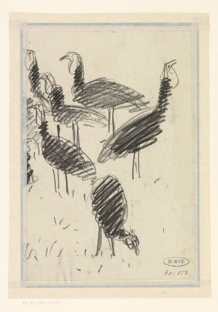 Seis pájaros de Lucien Pissarro