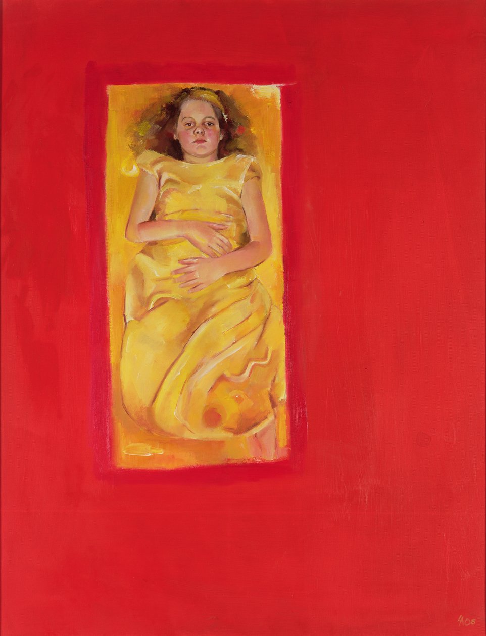 Chica en la cama, 2004 (óleo sobre lienzo) de Lucinda Arundell