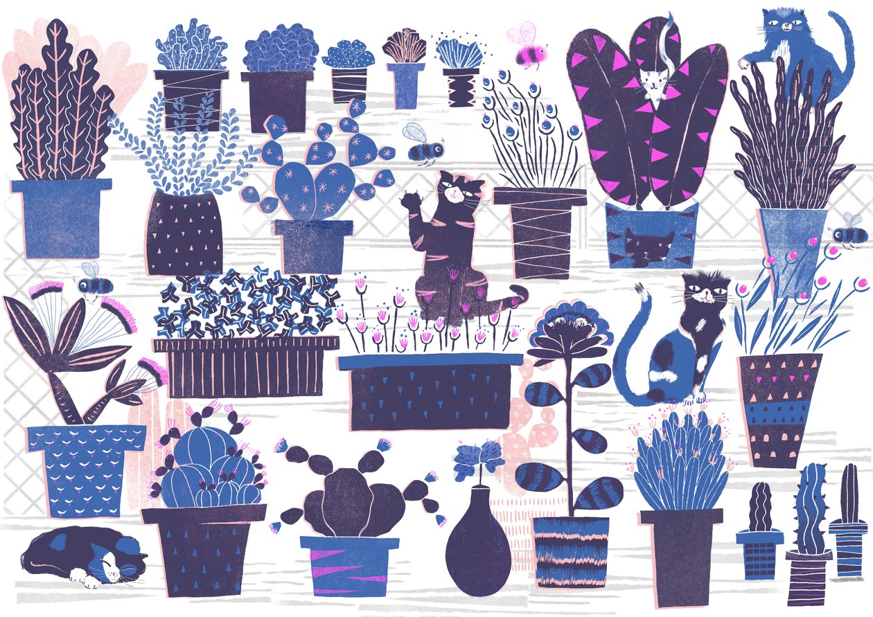 Jardín de gatos, 2015 (digital) de Lucy Banaji
