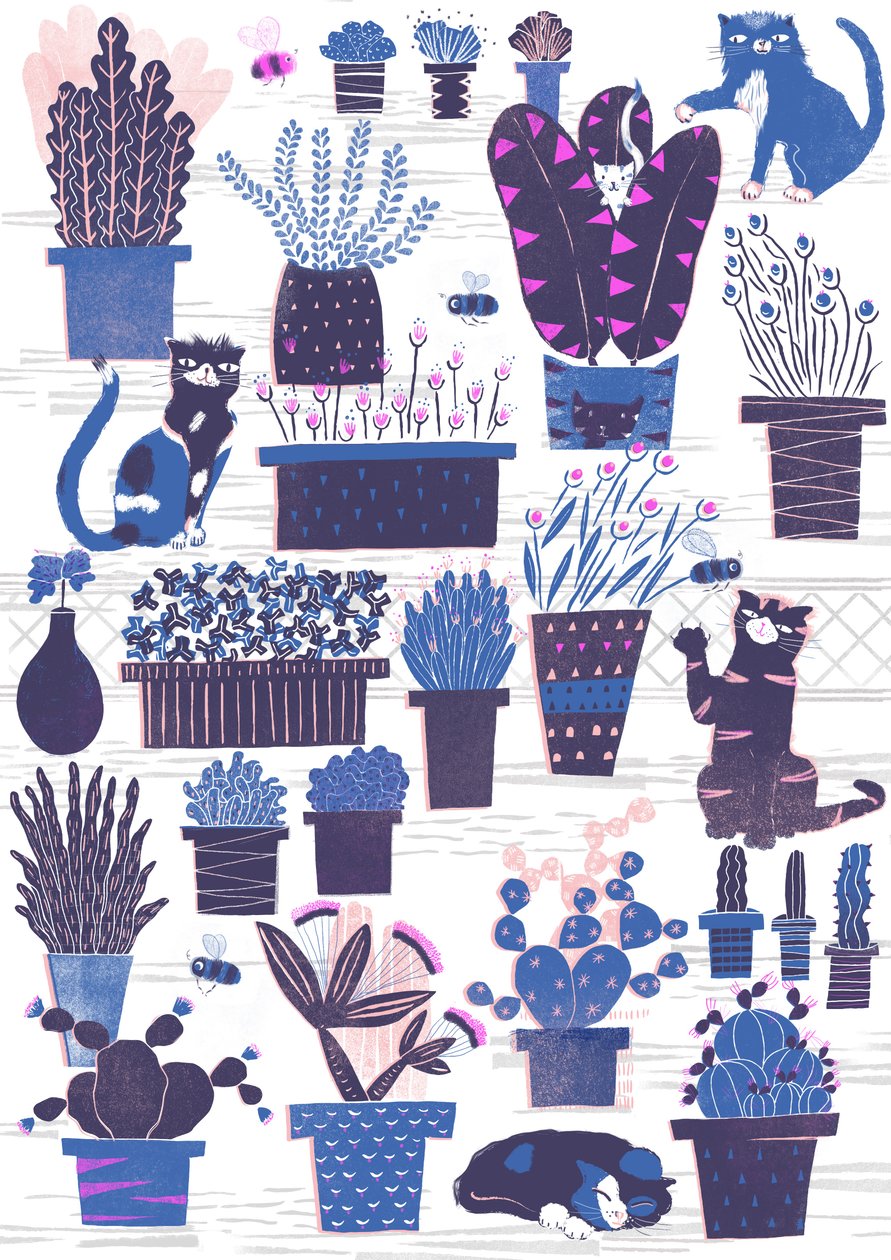 Jardín de gatos, 2015 (digital) de Lucy Banaji