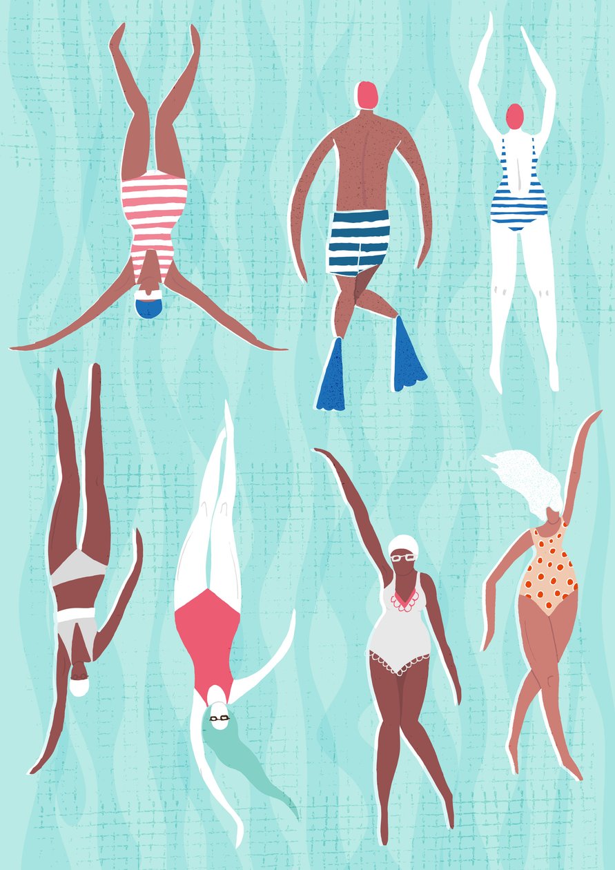 Nadadores, 2014 (digital) de Lucy Banaji