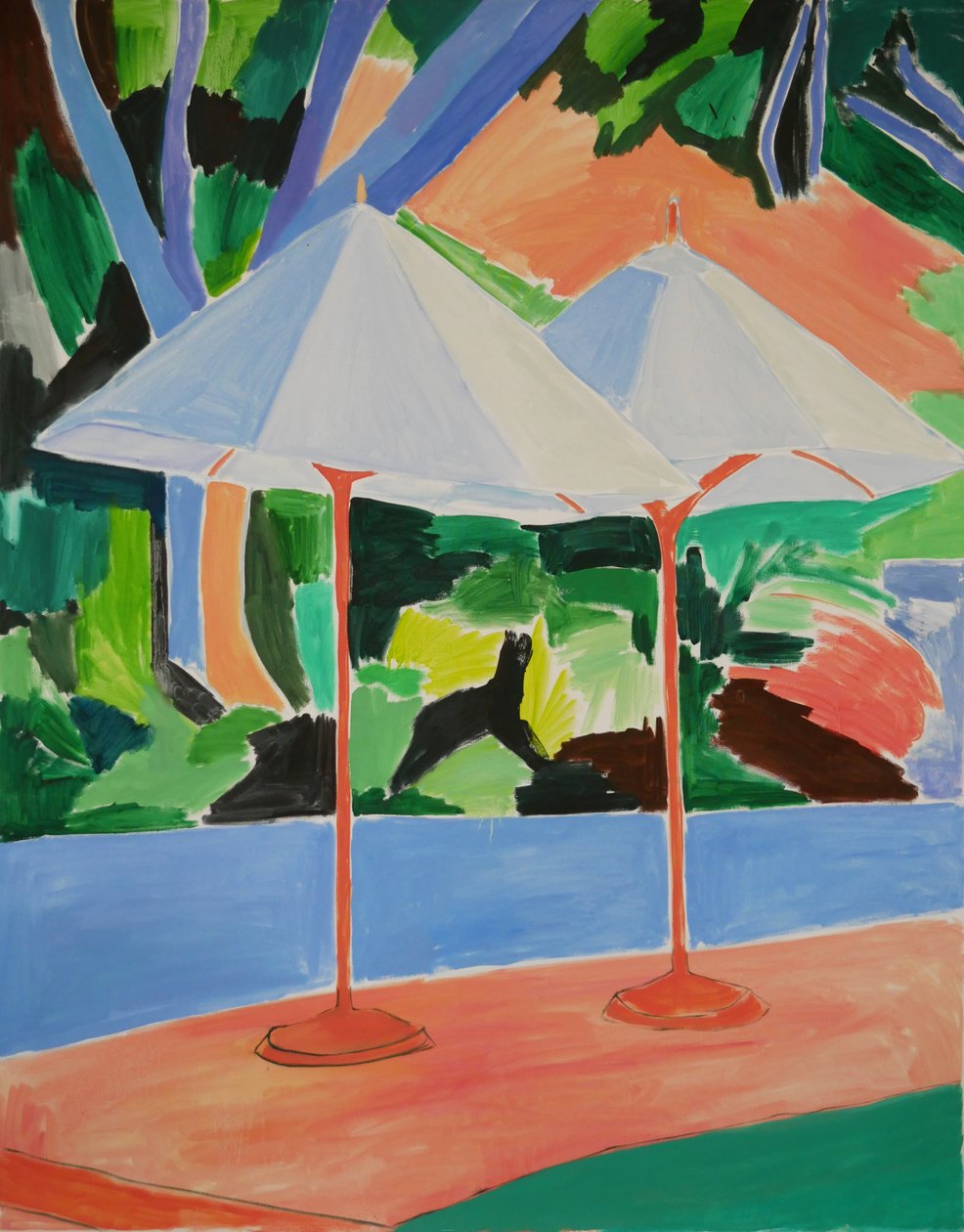 Paraguas, 2022 (óleo sobre lienzo) de Lucy Smallbone