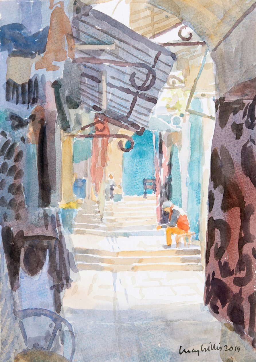 Escaleras del mercado, Jerusalén Vieja de Lucy Willis