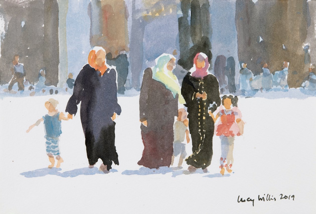Visitando la Mezquita, Damasco, Siria de Lucy Willis