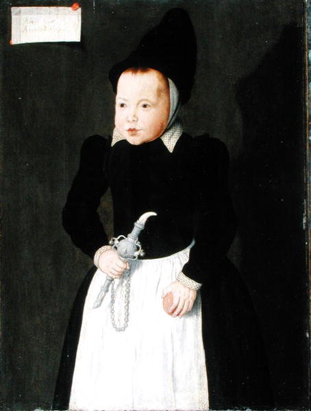 Retrato de un niño sosteniendo un Rinkelbel de Ludger Tom the Younger Ring