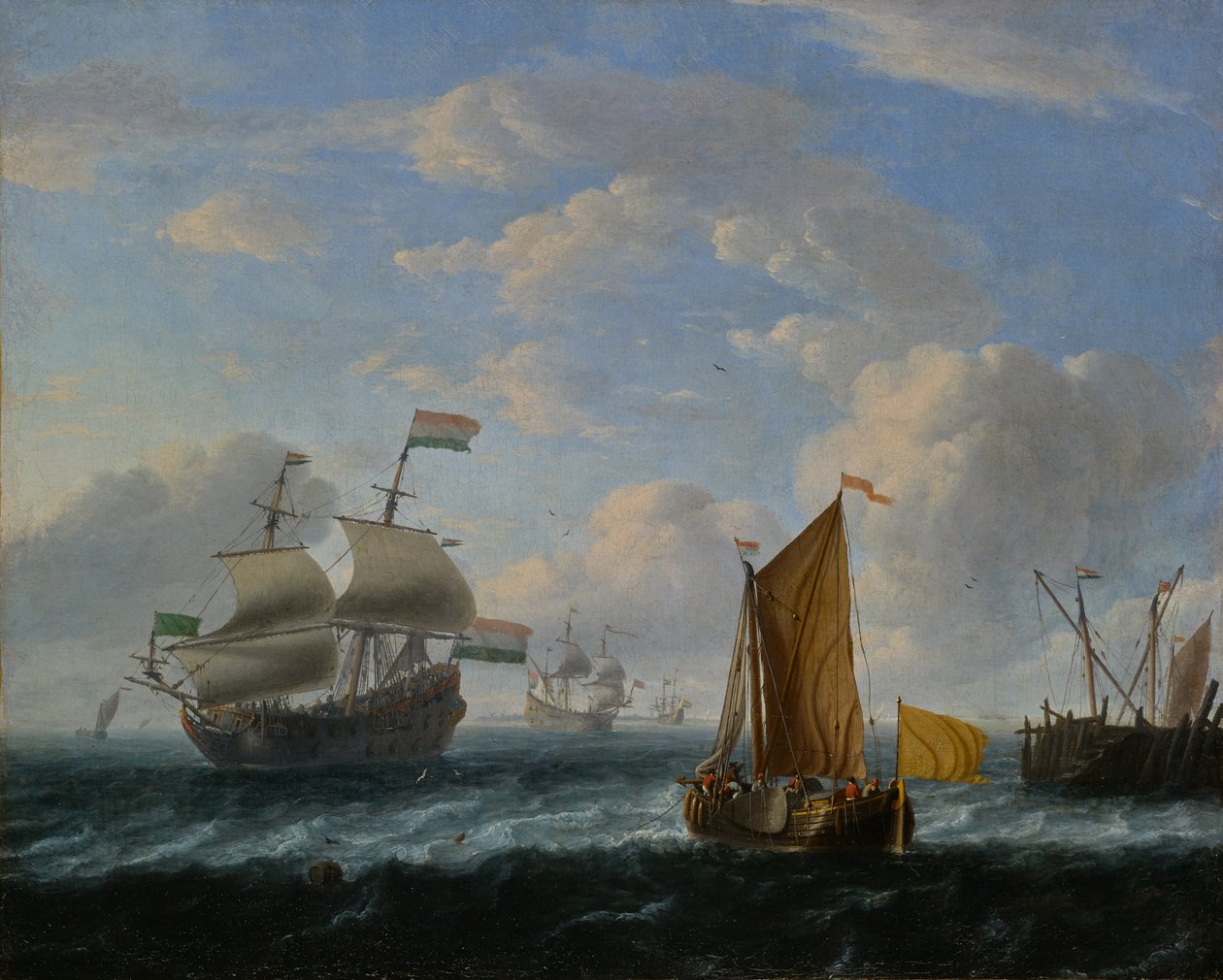 Buques de guerra holandeses de Ludolf Backhuysen