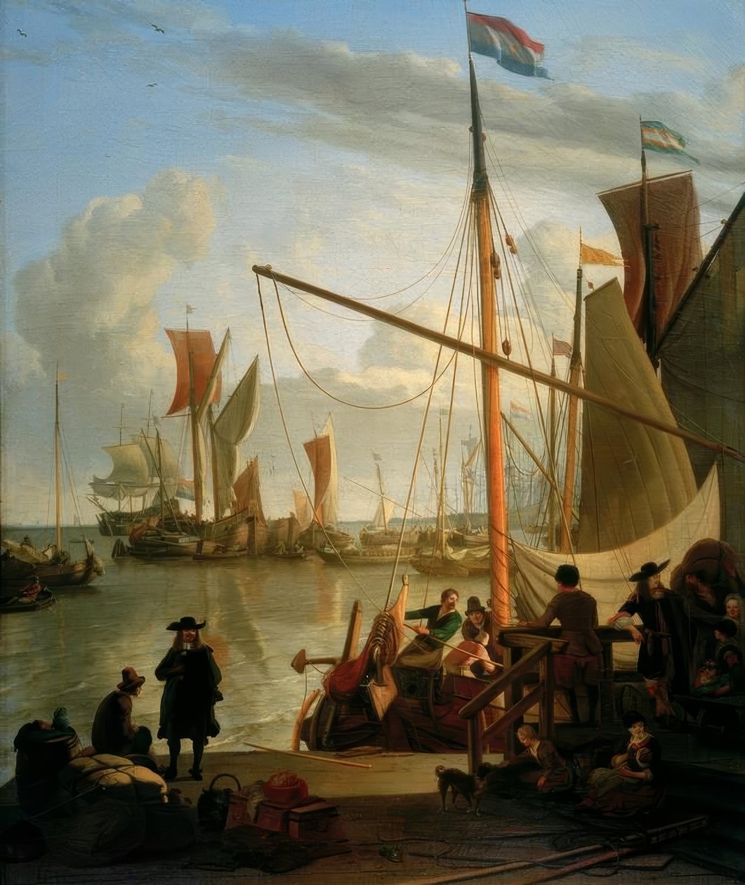 El Ij frente a Ámsterdam desde Mosselsteiger o Bothhuisjes de Ludolf Backhuysen