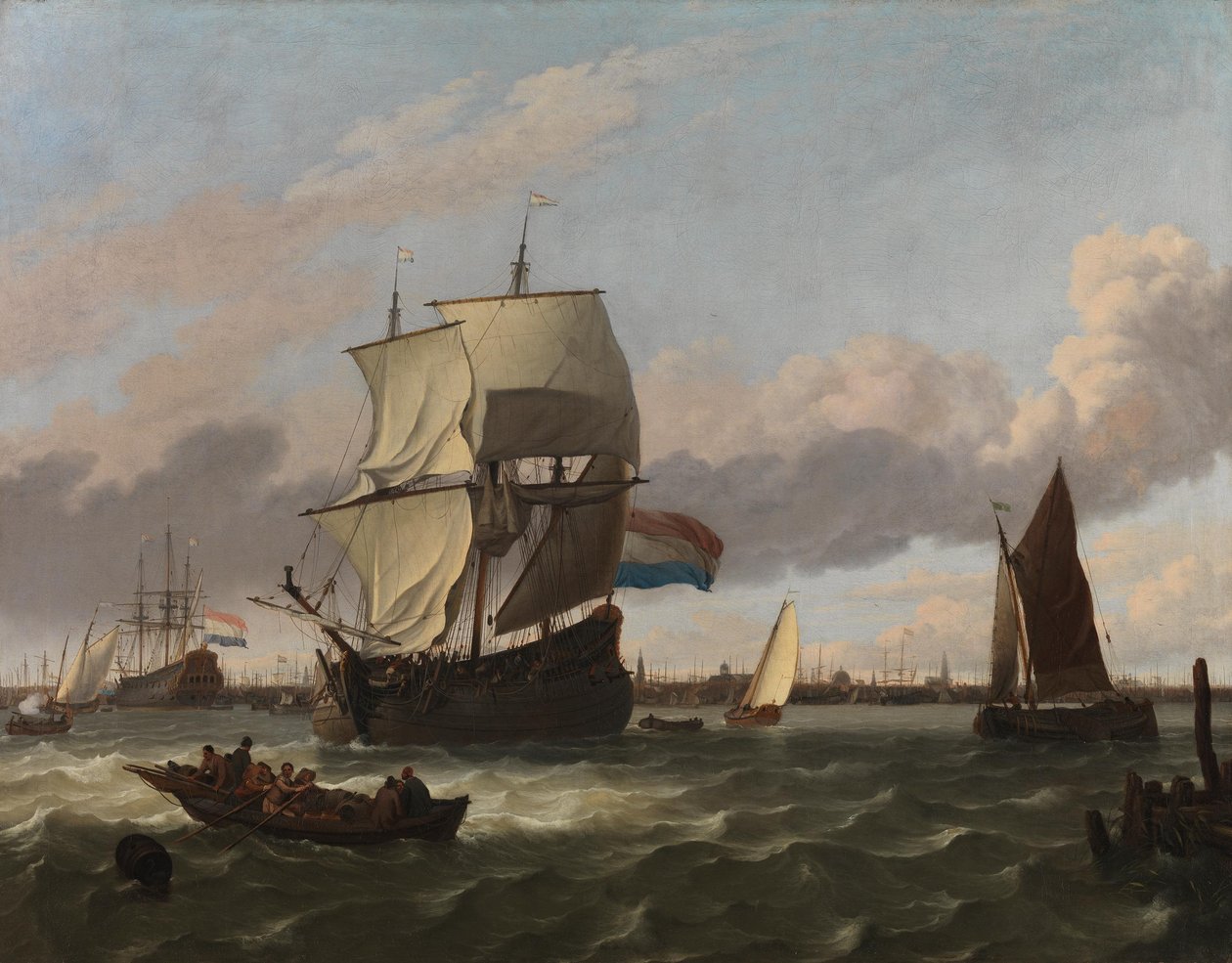 El puerto de Ámsterdam de Ludolf Backhuysen
