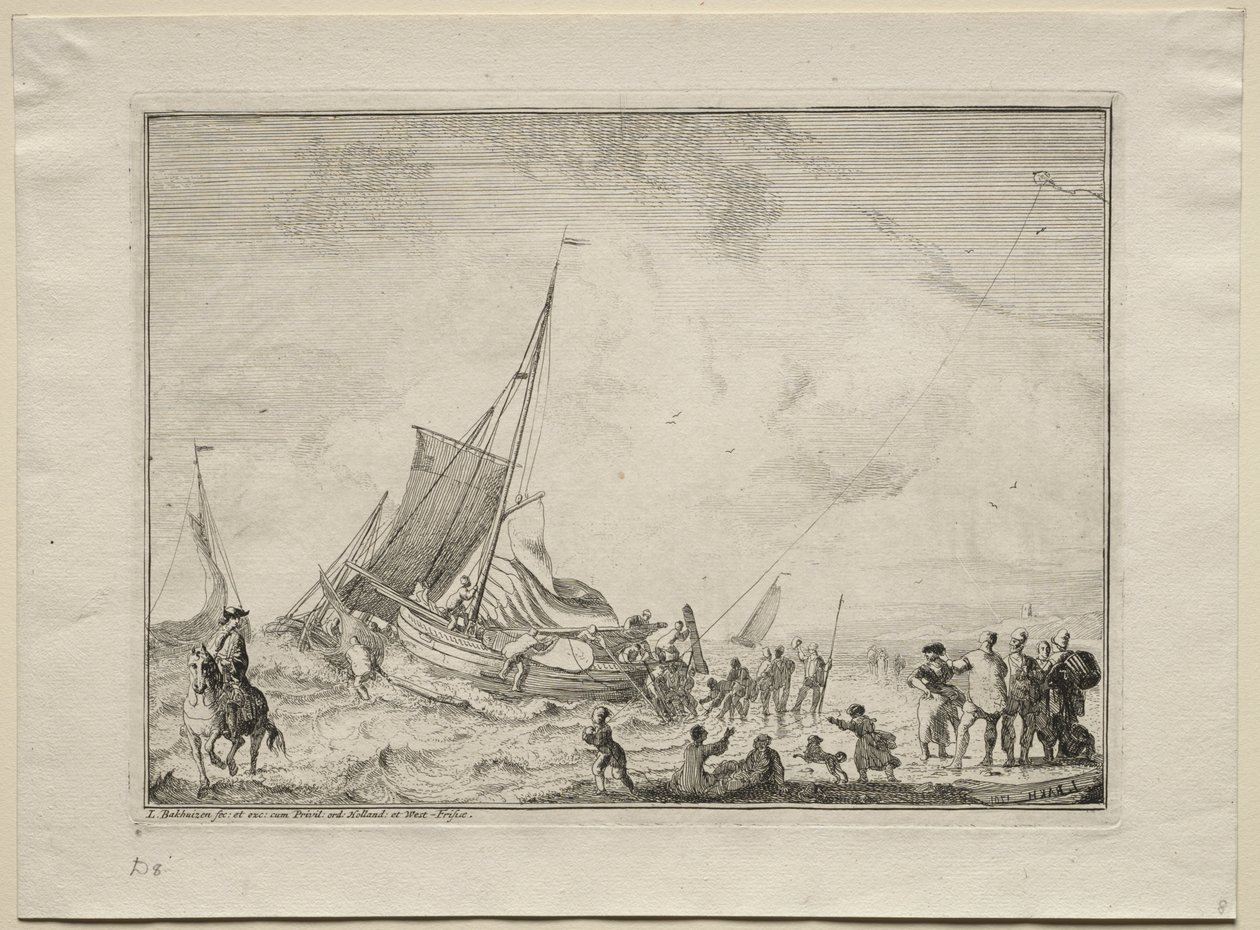Lanzamiento de un barco de Ludolf Backhuysen