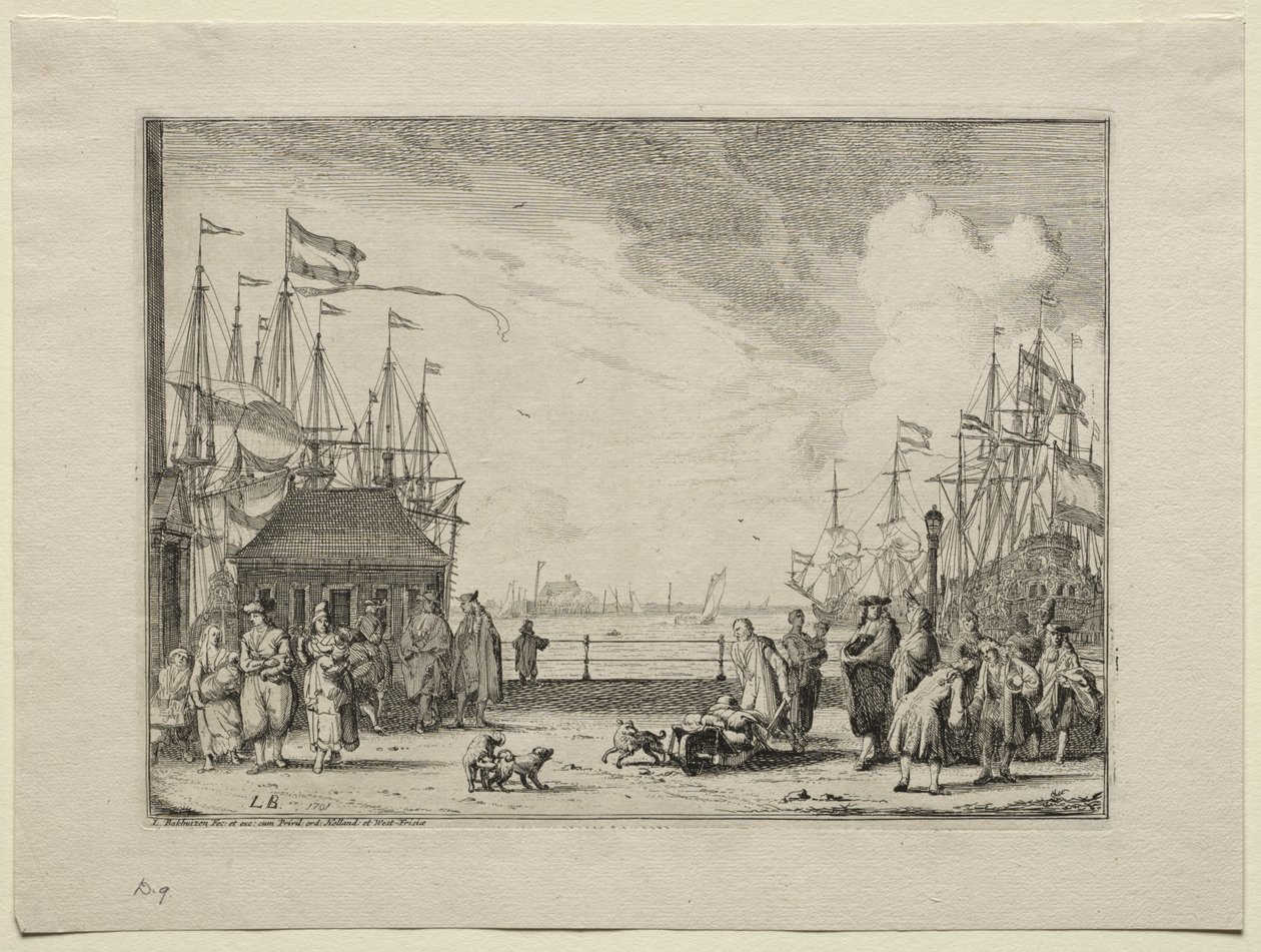 Puerto en Ámsterdam de Ludolf Backhuysen