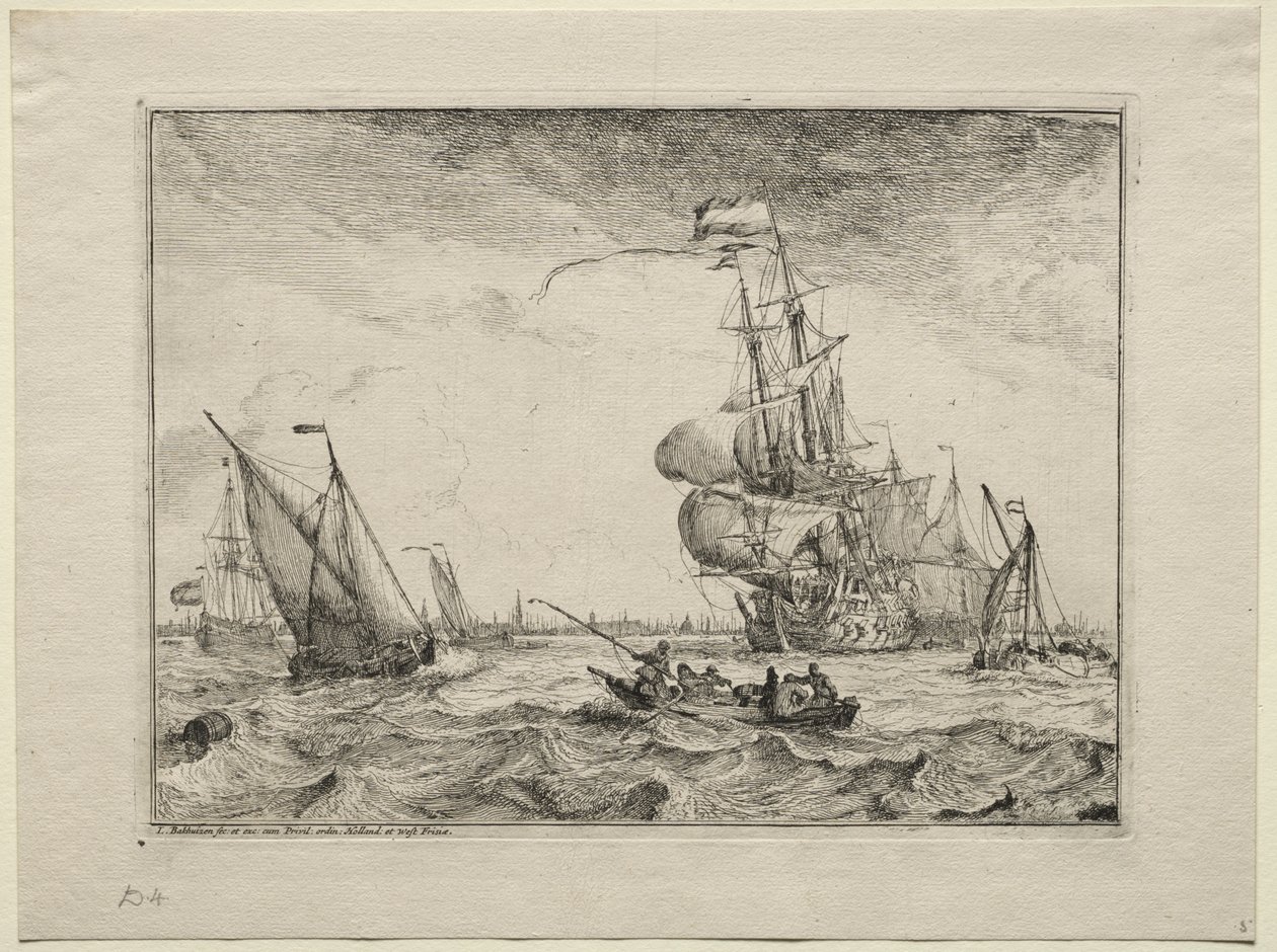 Barcos a toda vela de Ludolf Backhuysen