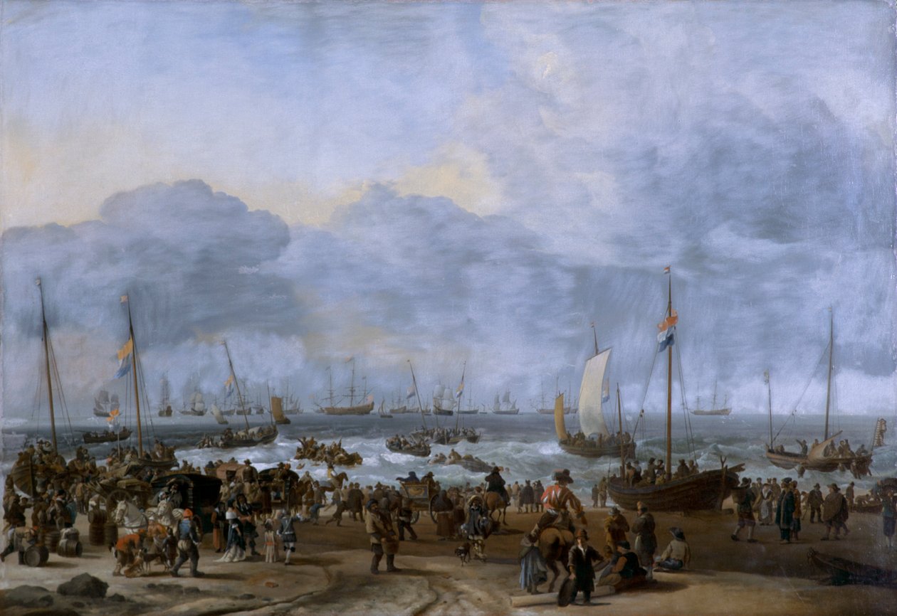 Desembarco de Guillermo de Orange en Scheveningen de Ludolf Backhuysen I