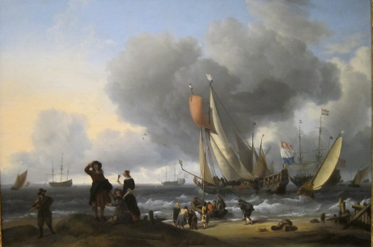 Holandeses embarcando en un yate de Ludolf Bakhuizen